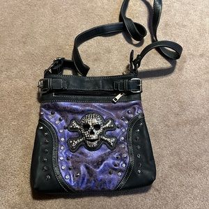 Brand new purple skull crossbody bag